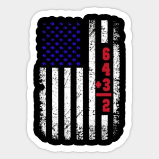 Baseball Lover 6+4+3=2 American Flag Baseball Sticker